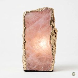 Rose Quartz Lamp -Agate table Lamp for Home Decor