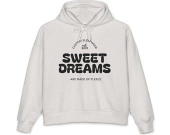 Sweat à capuche avec texte en polaire Sweet Dreams | Graphique de vêtements de nuit confortables