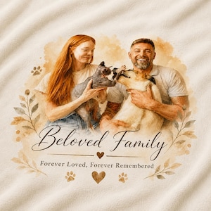 Personalisierte Haustier-Gedenkdecke mit Foto, individuelle Hundedecke mit Namen, Katzenfotodecke, liebevolles Erinnerungsgeschenk zum Gedenken an ein verstorbenes Haustier Bild 4