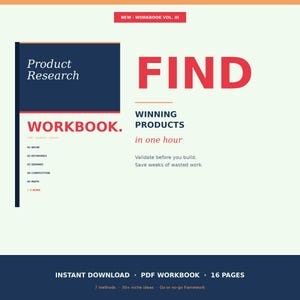 Etsy Product Research Workbook for Sellers Niche Finder Keyword Research Demand Validation PDF Digital Download 2026