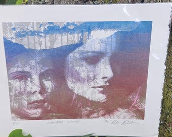 ONDERTEKEND Wayne Eastcott 1980 originele zeefdruk "Lambda Study" - Vintage Canadian Fine Art Studio Gallery Trial Proof T.P.