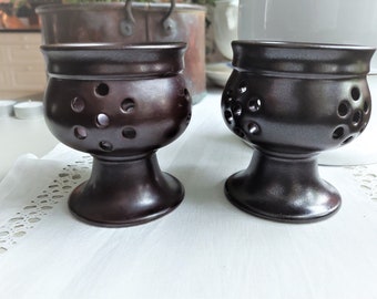 Höganäs Sweden - Set with two ceramic candle holders - Tea light holders