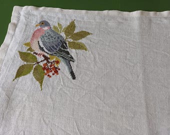 Cross stitch placemats / Tablecloth - Dove bird