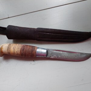 Iisakki Järvenpää Hand Made Finnish Knife Kauhava Signed Leather