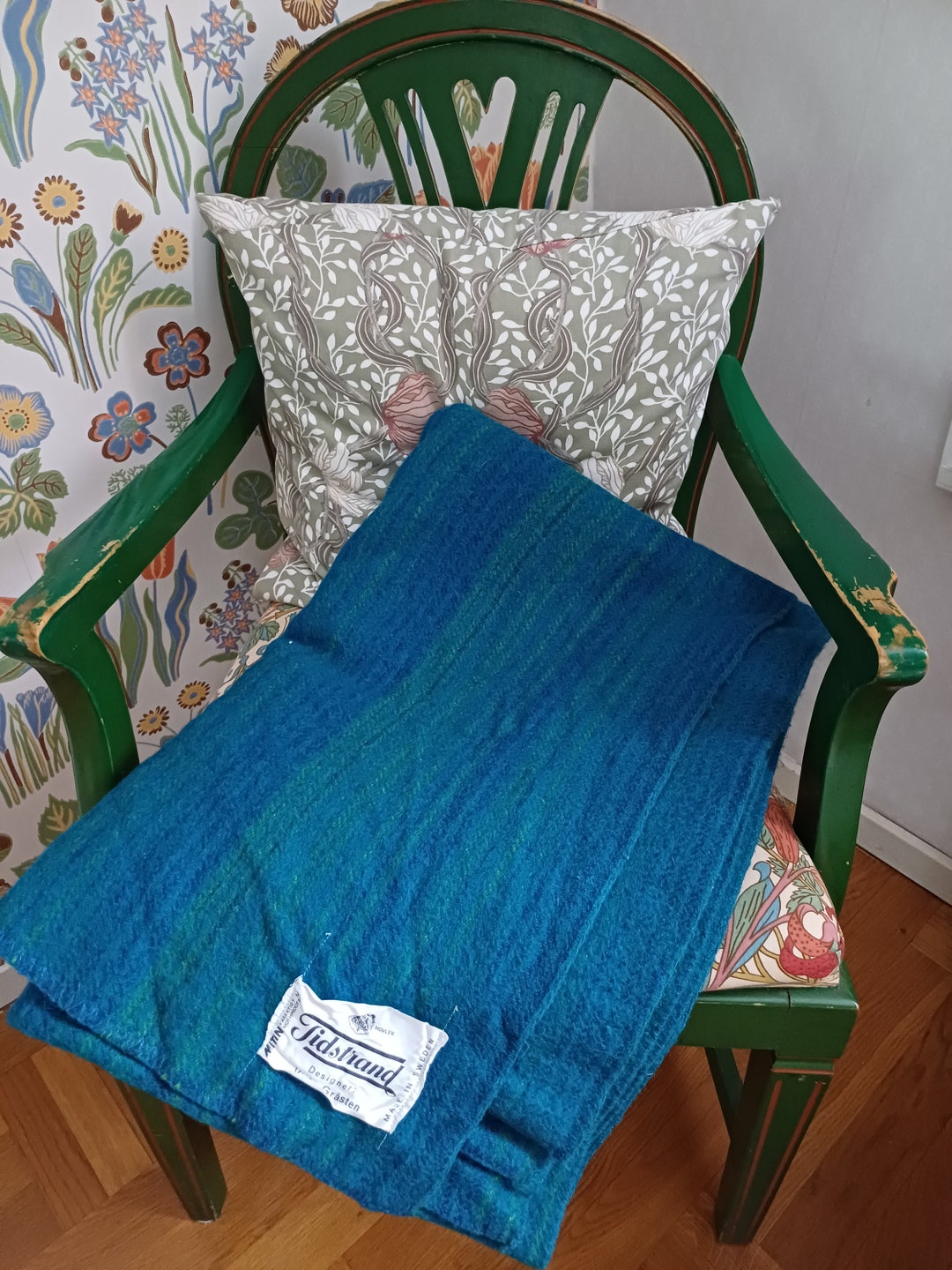 Tidstrand Sweden Extra Large Wool Blanket Viola Gråsten Blue Striped Etsy