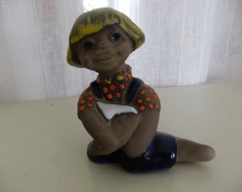 Upsala Ekeby Sweden - Boy figurine - Anita Rosenqvist design - Signed