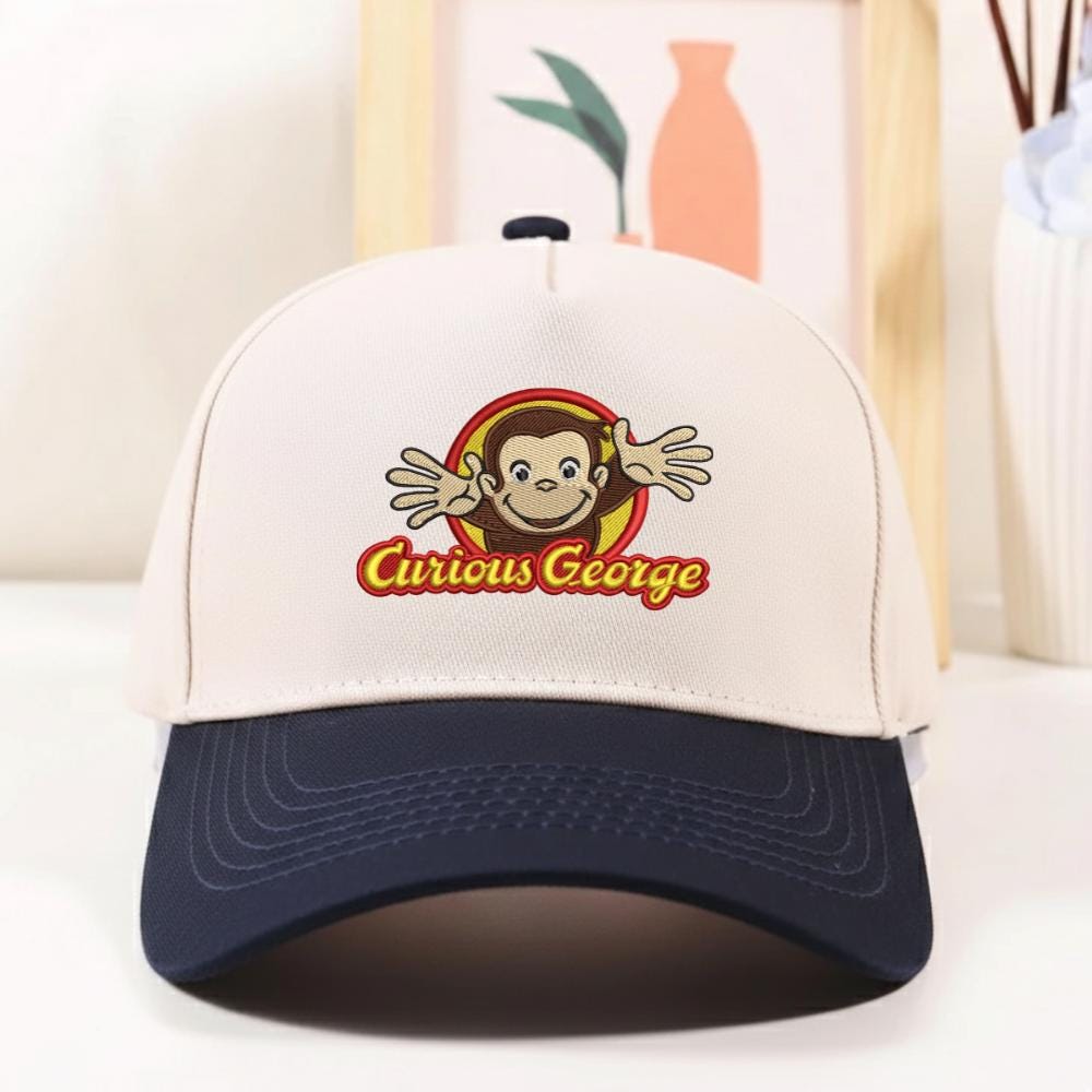 Curious George Embroidery Design, Monkey Character Embroidery, Cartoon ...
