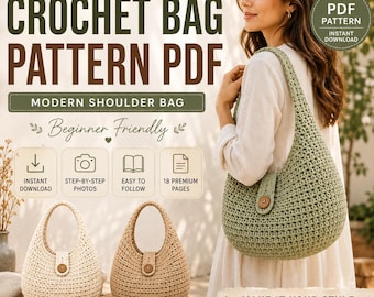 Tasche Häkelanleitung PDF | Häkelanleitung - Umhängetasche | Anfänger häkeln Geldbörse Tutorial | Sofort Download