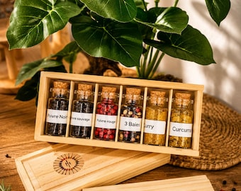 Coffret d’Épices de Madagascar – Épices Artisanales Naturelles – Cadeau Gourmand