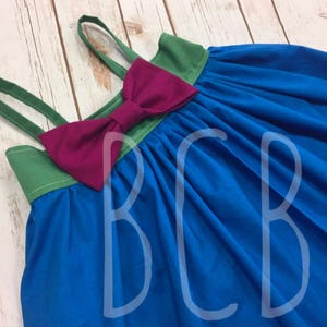 Anna Dress, Anna Colors,  Toddler Dress, Halloween Costume, Dress Up, Princess Play Dress Blue Green Any Princess