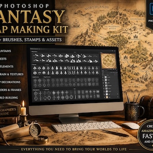 Fantasy Map Making Kit | Photoshop Brushes, Stamps, Assets (Digital Product)