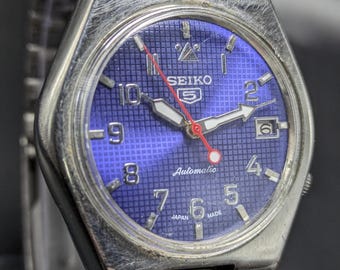 Rzadki zabytkowy mechanizm Seiko 5 Automatic Day Date nr 7026A, męski zegarek wyprodukowany w Japonii, darmowa wysyłka