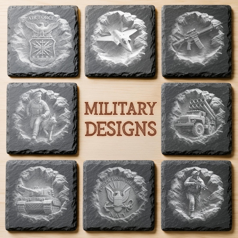 3D Illusion Laser Engraving Files | 450+ Round Slate Coaster Designs | Commercial Use | Mega Pack Bundle image 5