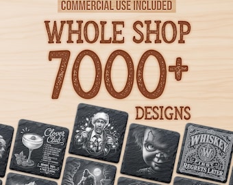 7000+ Slate Coaster Designs | Laser Engraving Files | Commercial Use | Whole Shop Bundle