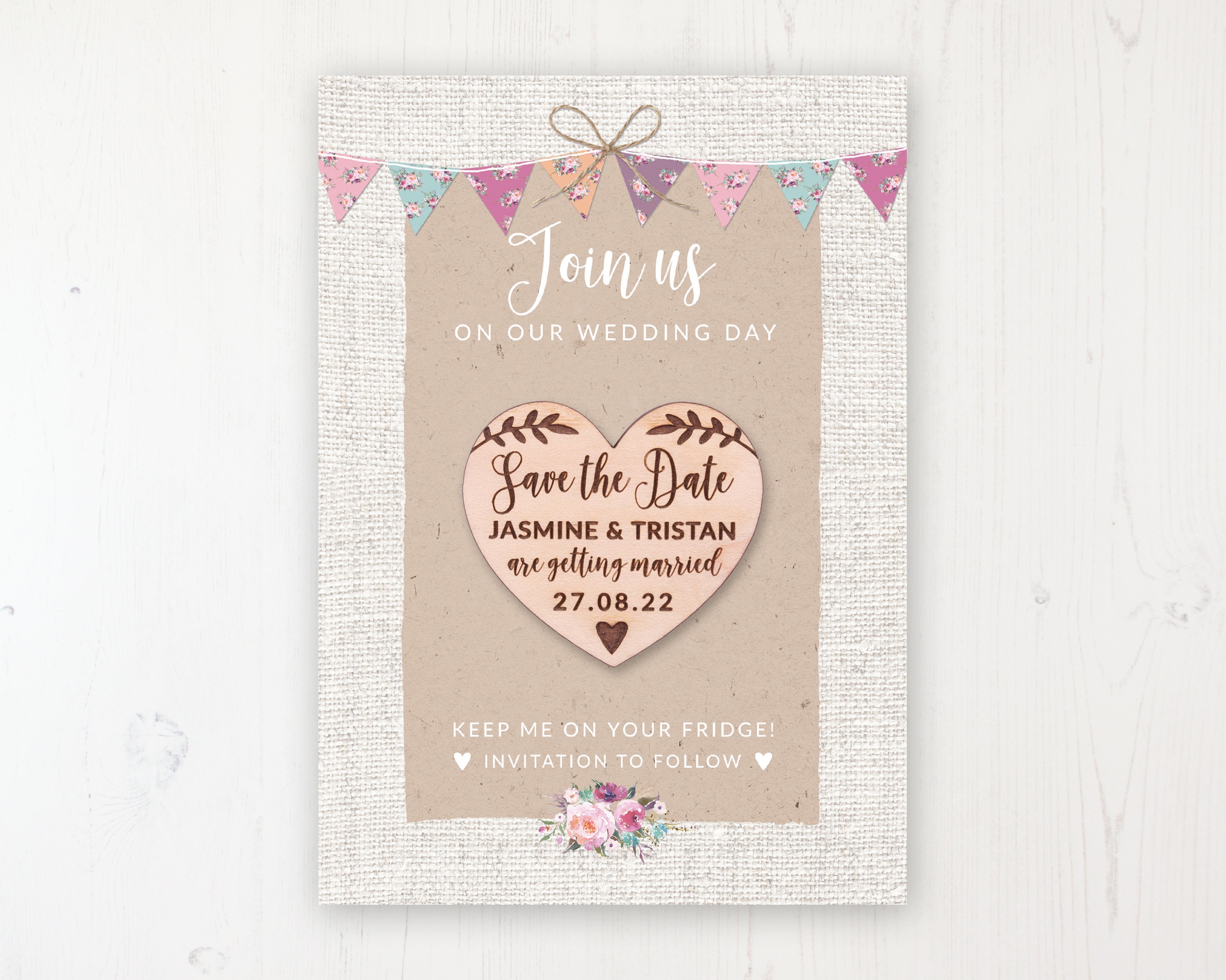 Save the Date Heart Magnets – Crystal Water Designs