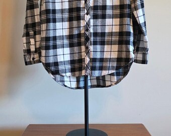 Vintage GAP Pocket Flannel Shirt Men's Size Small Black White Plaid