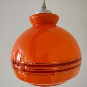 70s hanging lamp orange - Etsy 日本