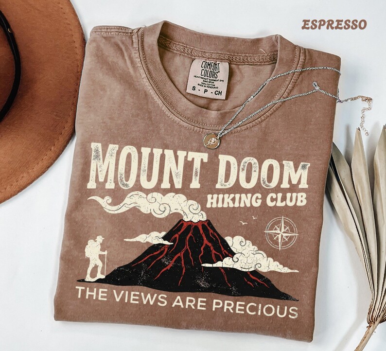 Comfort Colors® Funny Hiking Club Tee, Mount Doom Adventure Apparel, Nerdy Geeky Humor Shirt, Fantasy Fan Gift for Men and Women image 12