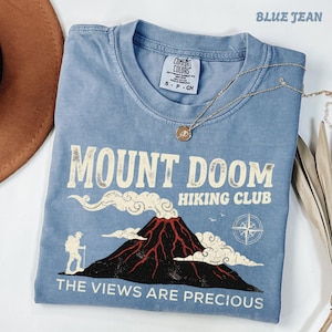 Comfort Colors® Funny Hiking Club Tee, Mount Doom Adventure Apparel, Nerdy Geeky Humor Shirt, Fantasy Fan Gift for Men and Women image 3