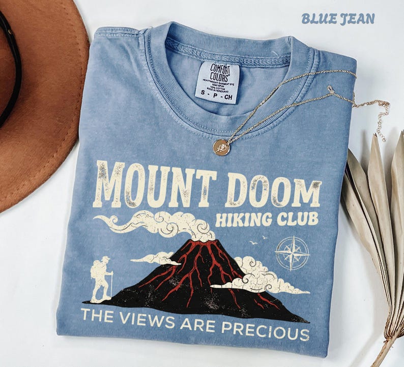 Comfort Colors® Funny Hiking Club Tee, Mount Doom Adventure Apparel, Nerdy Geeky Humor Shirt, Fantasy Fan Gift for Men and Women image 3