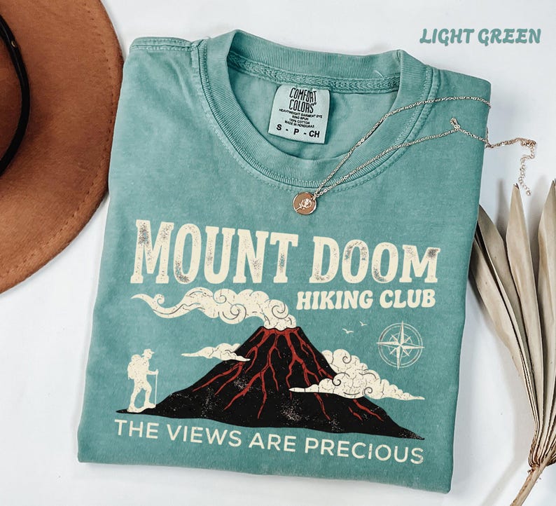 Comfort Colors® Funny Hiking Club Tee, Mount Doom Adventure Apparel, Nerdy Geeky Humor Shirt, Fantasy Fan Gift for Men and Women image 13