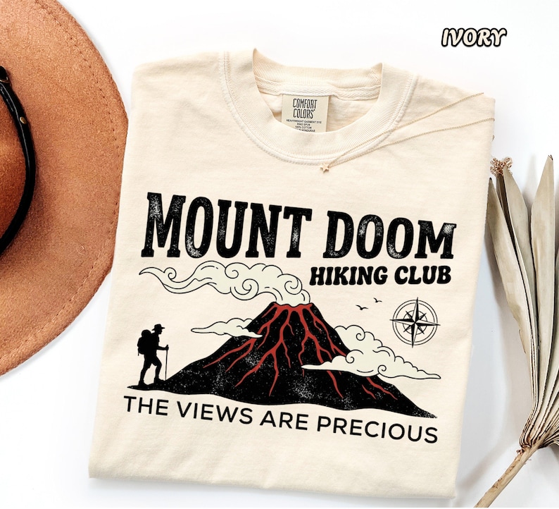 Comfort Colors® Funny Hiking Club Tee, Mount Doom Adventure Apparel, Nerdy Geeky Humor Shirt, Fantasy Fan Gift for Men and Women image 8