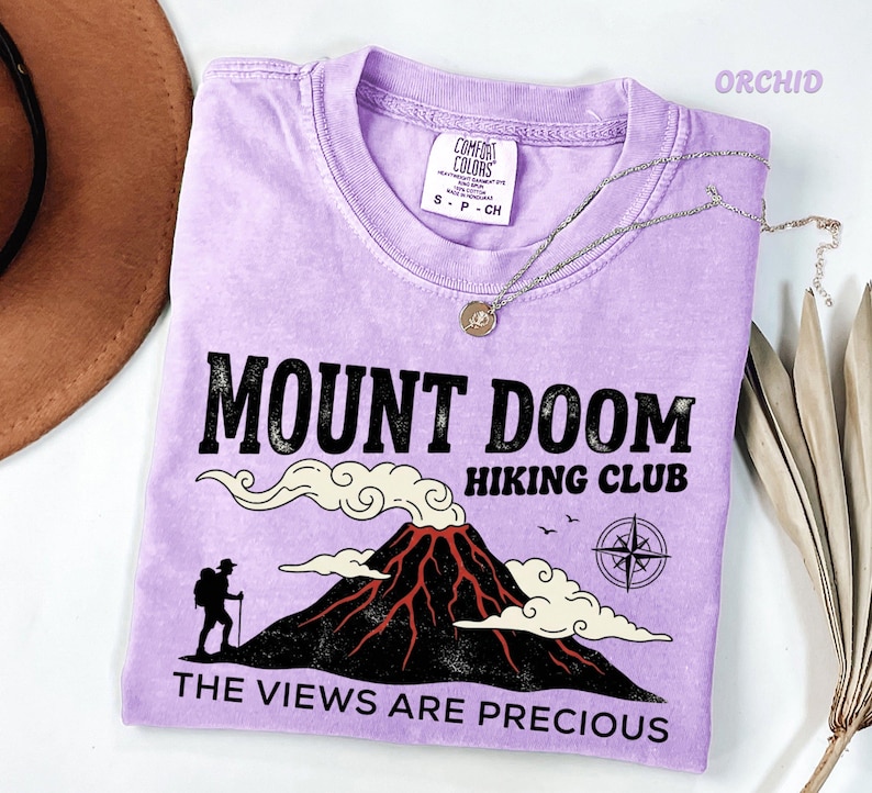 Comfort Colors® Funny Hiking Club Tee, Mount Doom Adventure Apparel, Nerdy Geeky Humor Shirt, Fantasy Fan Gift for Men and Women image 5