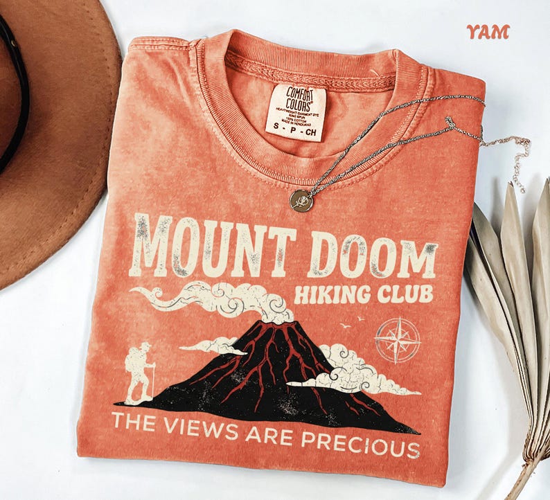 Comfort Colors® Funny Hiking Club Tee, Mount Doom Adventure Apparel, Nerdy Geeky Humor Shirt, Fantasy Fan Gift for Men and Women image 7