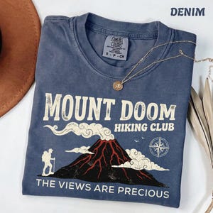 Comfort Colors® Funny Hiking Club Tee, Mount Doom Adventure Apparel, Nerdy Geeky Humor Shirt, Fantasy Fan Gift for Men and Women image 4