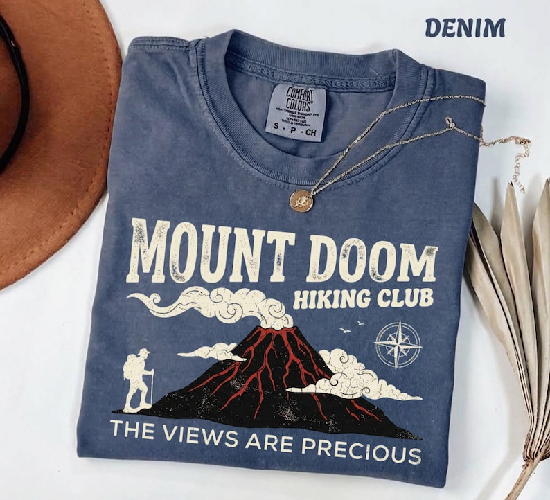 Comfort Colors® Funny Hiking Club Tee, Mount Doom Adventure Apparel, Nerdy Geeky Humor Shirt, Fantasy Fan Gift for Men and Women image 4