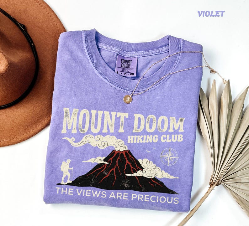 Comfort Colors® Funny Hiking Club Tee, Mount Doom Adventure Apparel, Nerdy Geeky Humor Shirt, Fantasy Fan Gift for Men and Women image 6