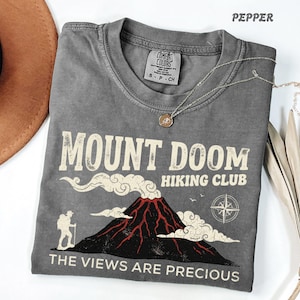 Comfort Colors® Funny Hiking Club Tee, Mount Doom Adventure Apparel, Nerdy Geeky Humor Shirt, Fantasy Fan Gift for Men and Women image 11