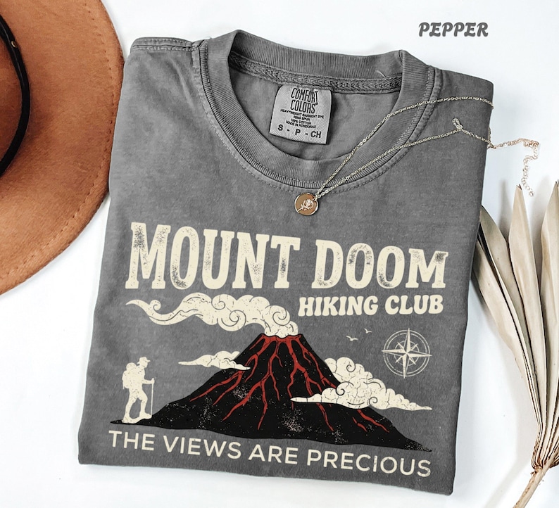 Comfort Colors® Funny Hiking Club Tee, Mount Doom Adventure Apparel, Nerdy Geeky Humor Shirt, Fantasy Fan Gift for Men and Women image 11