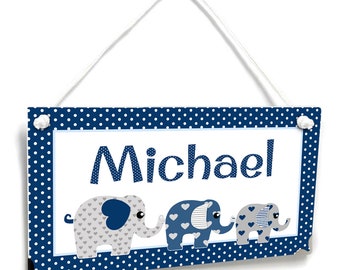 P2519 personalized baby boy bedroom door sign elephant and chevron boys nursery decor grey accents decor