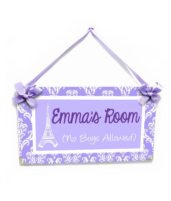 Eiffel Tower Damask Pattern Door Sign Paris French Decor Etsy