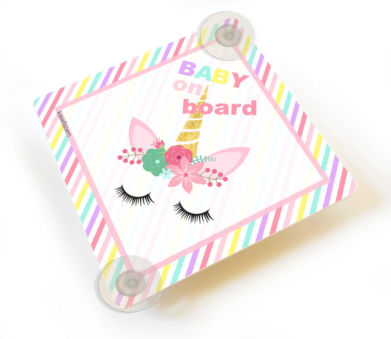 Bebe A Bord Des Ventouses De Signe De Voiture Theme Rose De Etsy