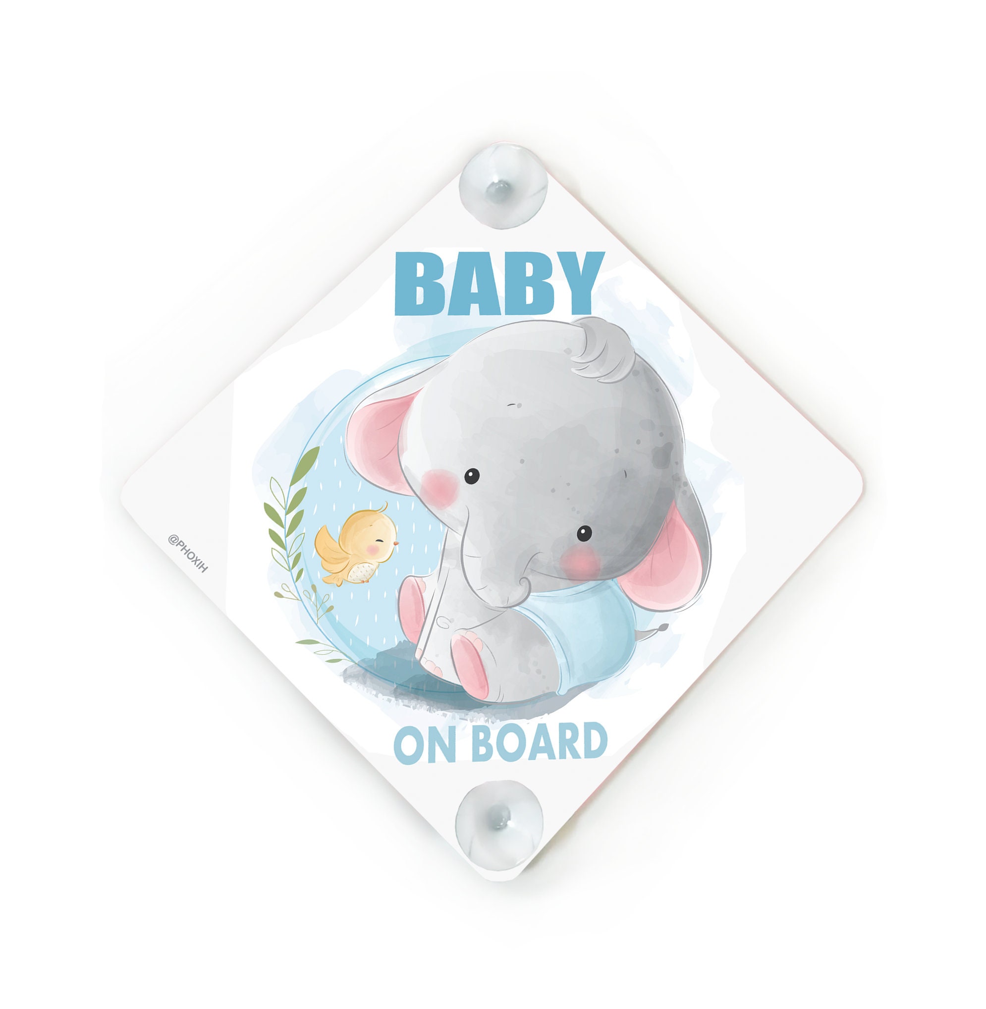 Baby on Board Sign With Cute Baby Feet Suction Cup Baby on Board Car Sign 