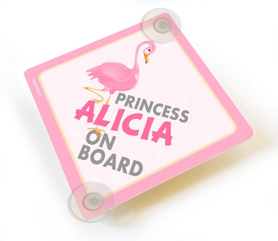 La princesse Alisha à bord personnalisé bébé fille VOITURE SIGNE