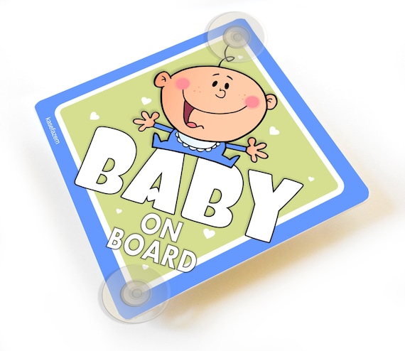 Personalised Child/Baby On Board Car Sign ~ Our Little Boys On Board ~ L.Blue 