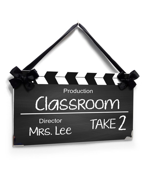 Personalized Teacher Name Classroom Door Sign Hollywood Etsy