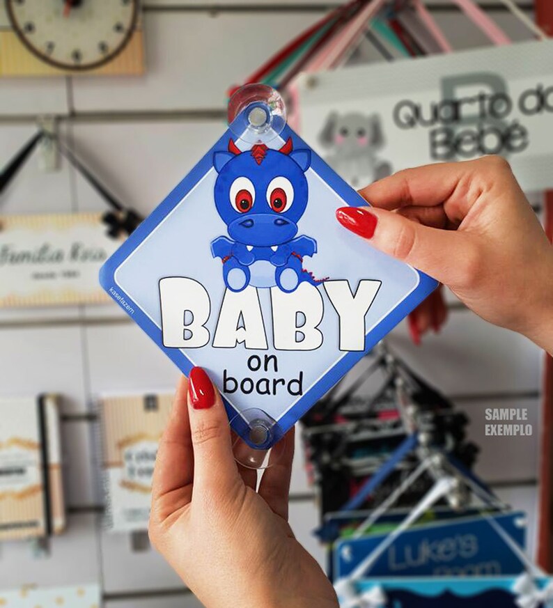 Baby On Board Car Sign – Grandson On Board, Blue – Car Signs Direct