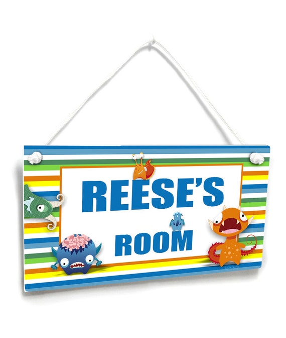 Cute Scary Lil Monsters Bedroom Door Sign Boys Room Decor P189
