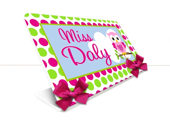 Personalized Teacher Desk Name Plate Classroom Decor Green Etsy