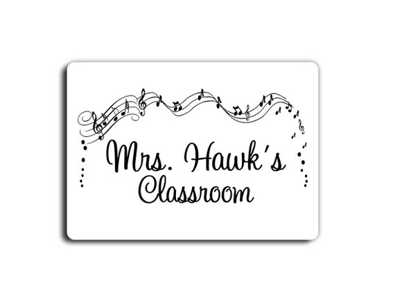 Personalized Music Theme Teacher Classroom Door Sign White Etsy