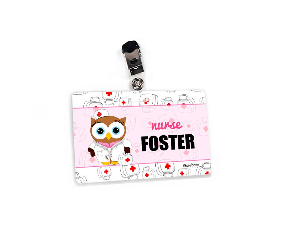 Customise nurse name tag tags to clip on clothes owl theme Etsy