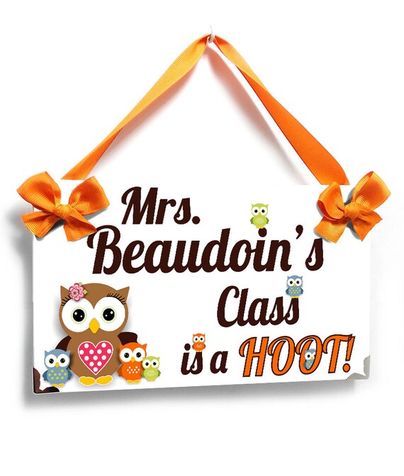 Teacher Gift White Door Sign Classroom Owls Themed Signs Class Owl Cute Owl Teacher And Students P265 Graduation Gift