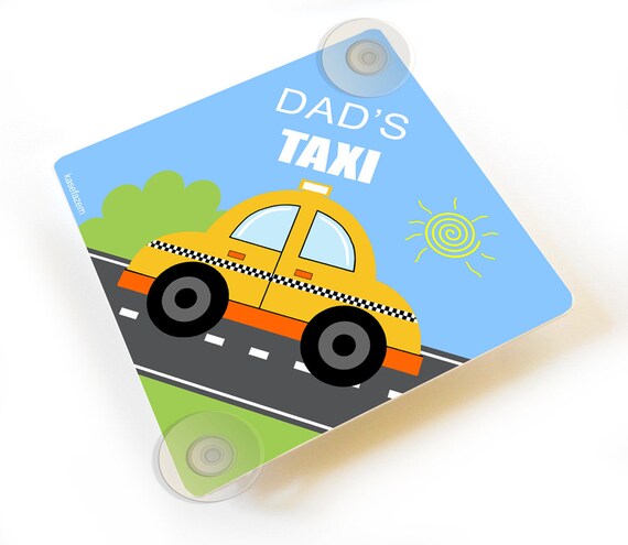 Ventouses Personnalisees De Papa Taxi Bleu Voiture Cd116c Etsy Canada