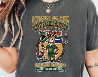 South Africa Bafana Bafana World Cup 2026 Soccer Shirt, Springbuck Mascot Graphic Tee