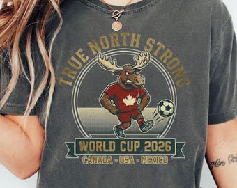 Retro Canada Soccer Shirt, 2026 World Cup Apparel, Maple Moose Tee