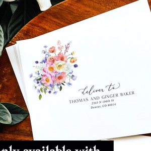 Wildflower Guest Address and Return Address Envelope Printing